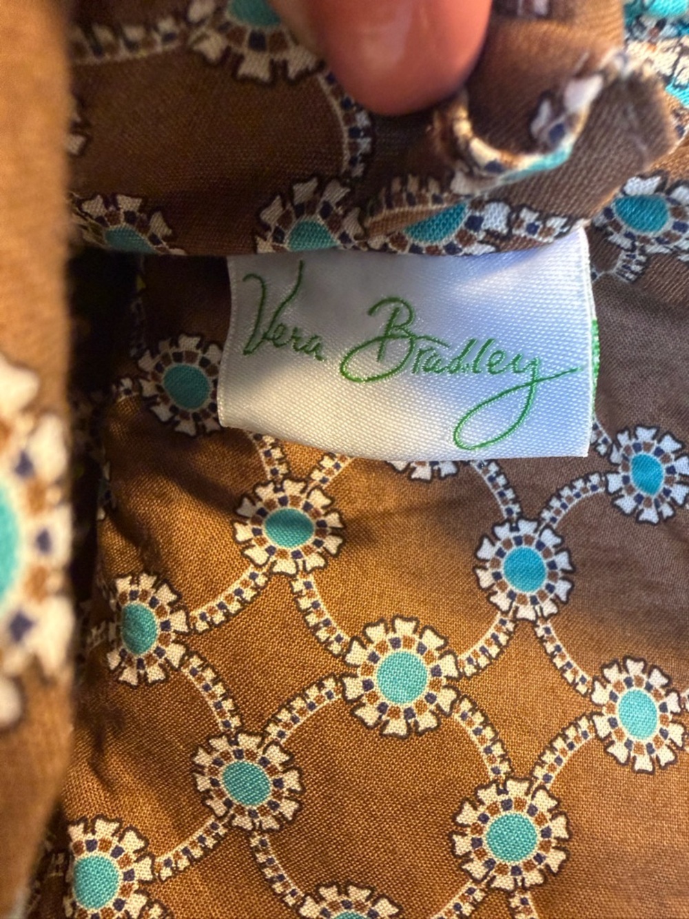 Vera Bradley Boho 2010s Quilted Zip Tote Turquoise Multi (GUC) - Picture 3 of 17